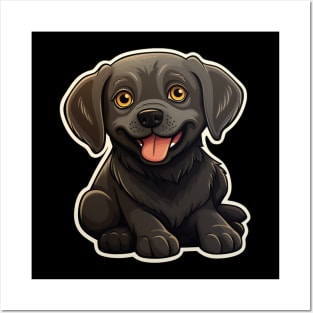 Cute Black Labrador Dog - Dogs Chocolate Labradors Posters and Art